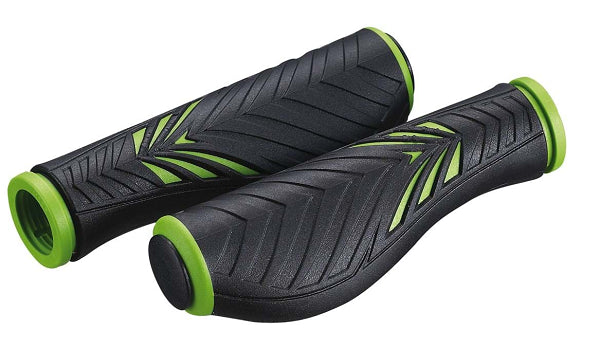 Bike Attitude Ergonomisk Kraton Cykelhåndtag Med Gel  Sort Grøn 130 Mm