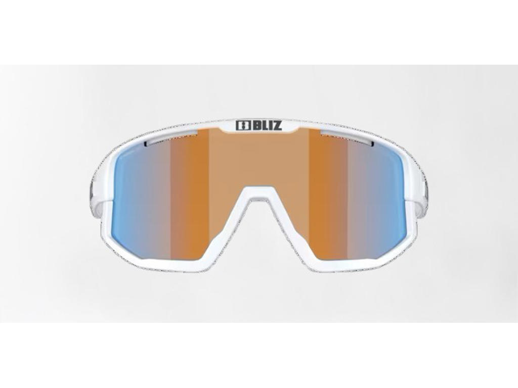 Bliz Fusion Small  25  Cykelbriller Coral Orange Mirro Blue Lens Mat Hvid