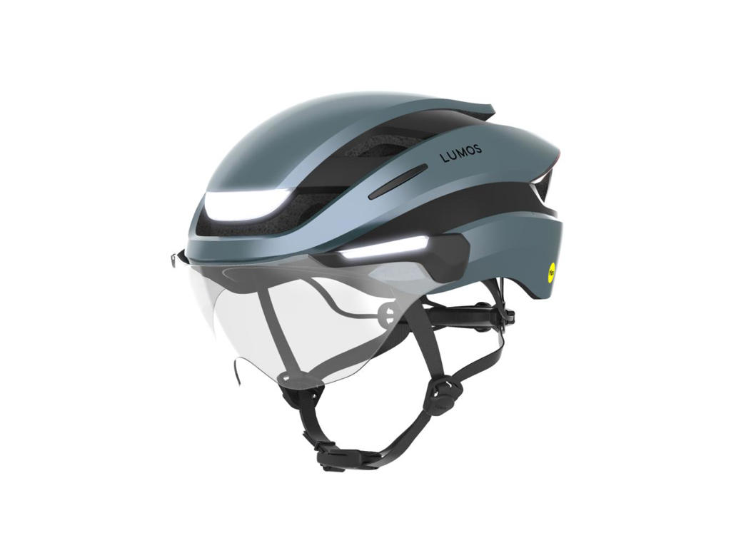 Lumos Ultra  -bike Cykelhjelm Med Mips Med Blinklys Og Bremselys Blå Str  54-61 Cm