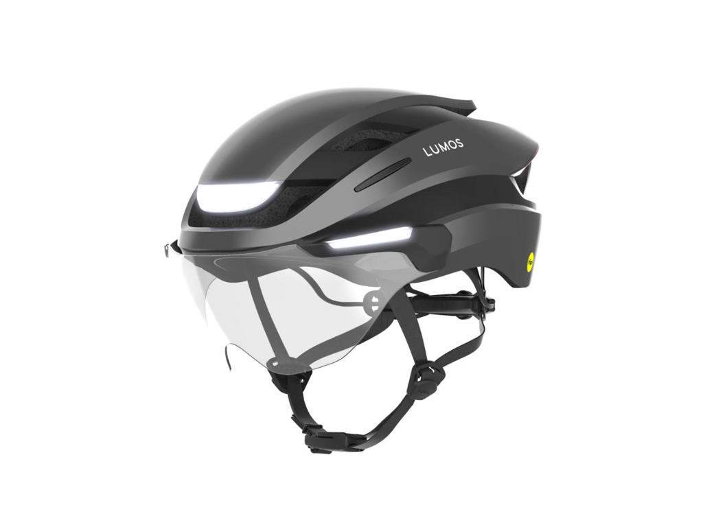 Lumos Ultra  -bike Cykelhjelm Med Mips Med Blinklys Og Bremselys Grå Str  54-61 Cm