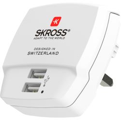 Skross Usb Charger Uk 2x Type   Oplader