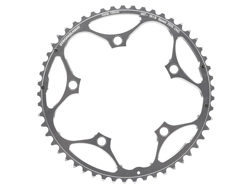 Stronglight Klinge 53 Tands ø130   Huller   10 Speed Zicral Alu Sølv