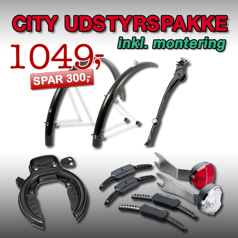 Citybike Udstyrspakke   Inkl  Montering